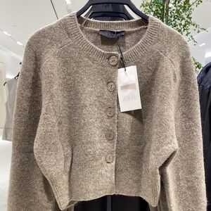 Zara Taupe Knit Pullover